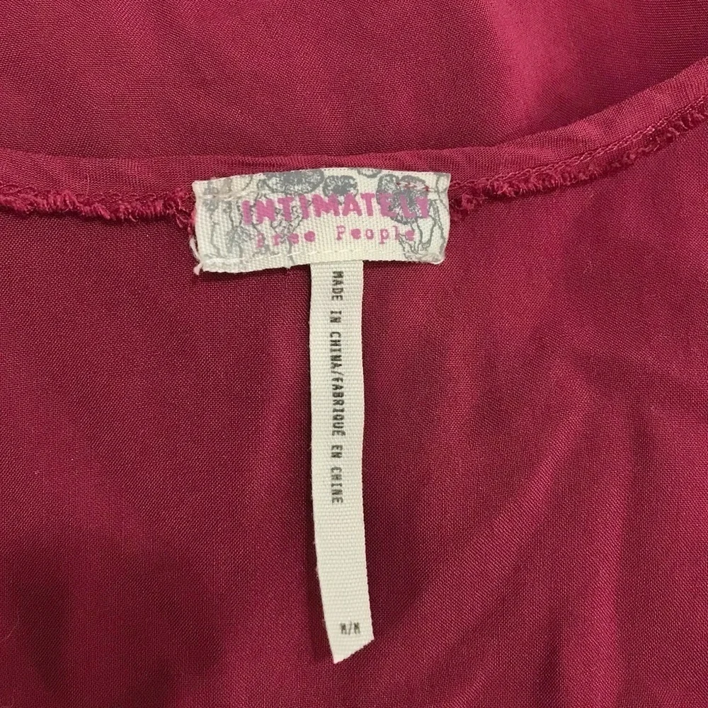 Intimately Free People Burgundy Trapeze Hem Hi Low Swing Tank Lace Size Medium - Picture 3 of 10
